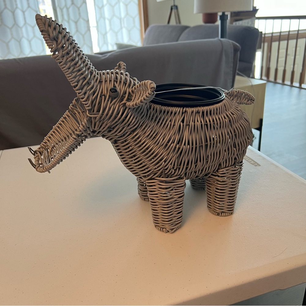 Decorative Gray Hippo Planter